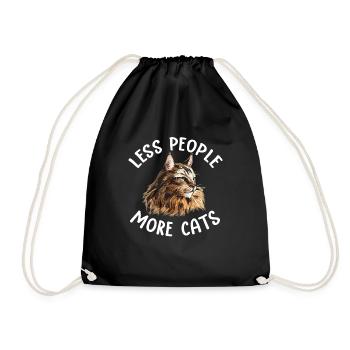 Maine Coon Cat - Drawstring Bag - black - Front