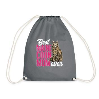 Maine Coon Cat - Drawstring Bag - grey - Front