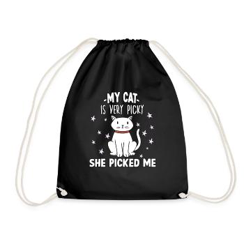Mignon Chat Propriétaire Motif Chat Difficile Chat Chat Dire - Sac de sport léger - noir - Devant