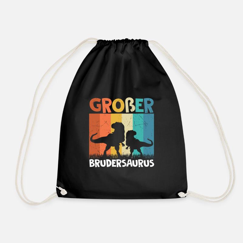 Großer Bruder 2022/2023 Brudersaurus T-Rex Dino Ge - Turnbeutel - Schwarz