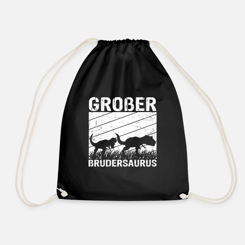 Großer Brudersaurus T-Rex Dino Geschenk Großer Bru - Turnbeutel - Schwarz