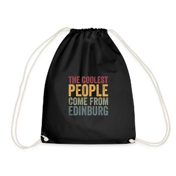 Coolest people come from Edinburgh - Drawstring Bag - black - Front
