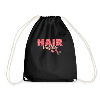Hairdresser Hairstylist Scissors Hair Hustler - Drawstring Bag - black - Front