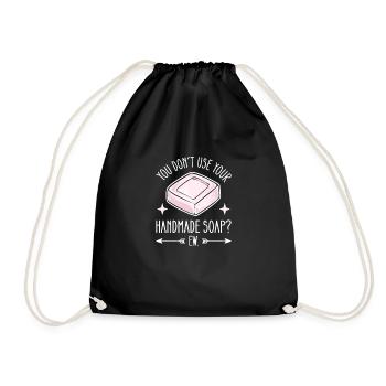 Don't use Handmade Soap? Yuck. - Drawstring Bag - black - Front