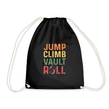Jumping Climbing Jumping Rollers. Course - Drawstring Bag - black - Front
