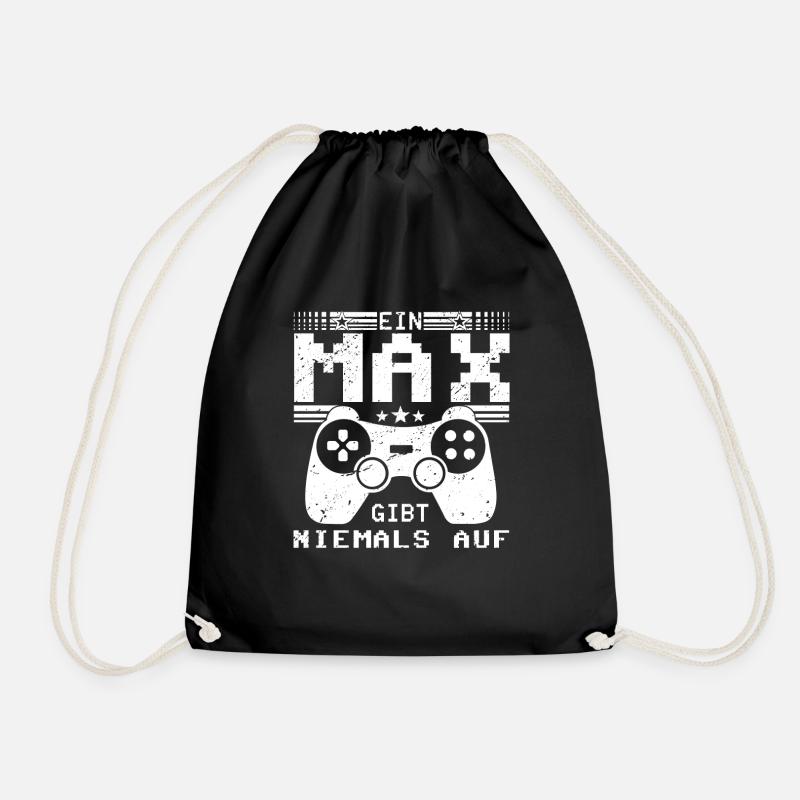 Max Gaming Konsole PC Gamer Geschenk - Turnbeutel - Schwarz