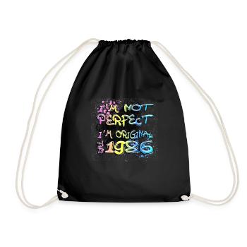 Je ne suis pas parfait, je suis original depuis 1986 Graffiti - Sac de sport léger - noir - Devant