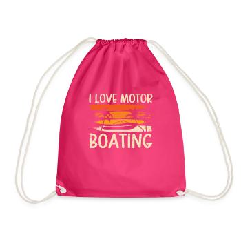 I Love Motor Bootfahren Lustig Bootfahren - Turnbeutel - Fuchsia - Vorne