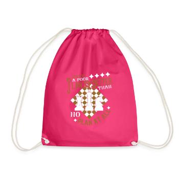 Selbst ein schlechter Plan ist besser als gar kein Plan - Turnbeutel - Fuchsia - Vorne