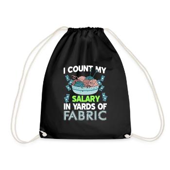 Ich berechne mein Gehalt in Yards of Fabric - Turnbeutel - Schwarz - Vorne