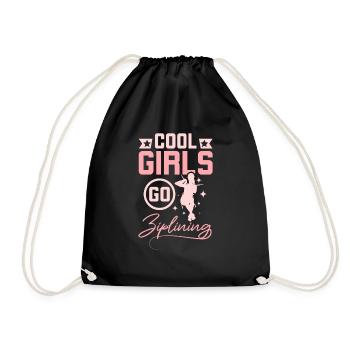 Les filles cool font de la tyrolienne - Sac de sport léger - noir - Devant