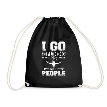 Je fais de la tyrolienne pour m’éloigner des gens - Sac de sport léger - noir - Devant