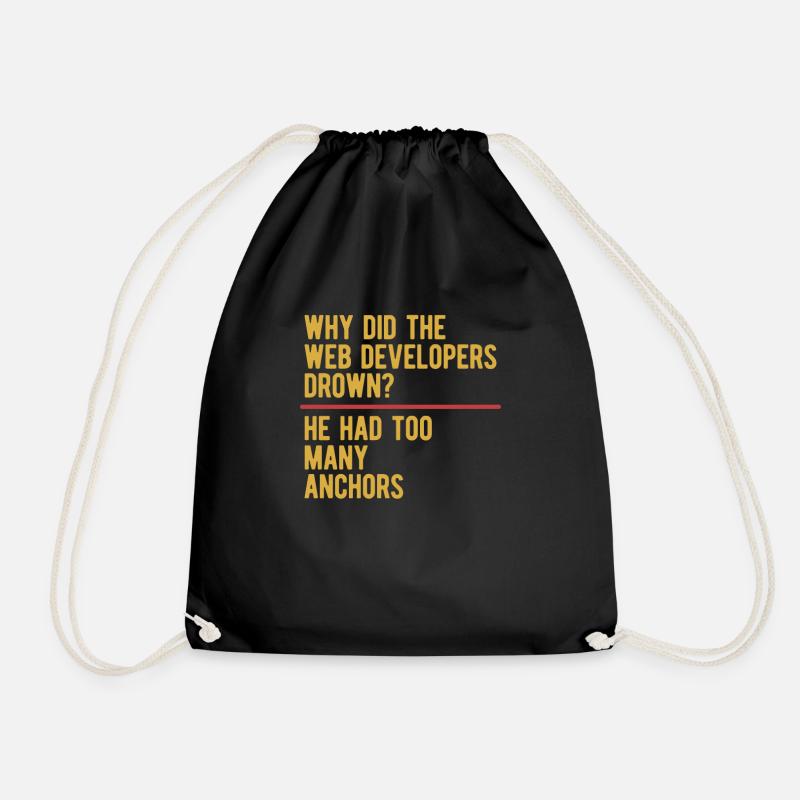 Web Developer Webdeveloper Web Developer - Drawstring Bag - black