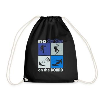 No bad days on the Board. Lifestyle Vintage - Drawstring Bag - black - Front