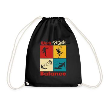 Équilibre du cerf-volant de travail. Style de vie Vintage Design, Travail - Sac de sport léger - noir - Devant