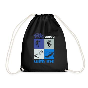 Fly away with me. Lifestyle Vintage Design - Drawstring Bag - black - Front