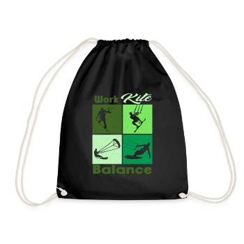 Équilibre du cerf-volant de travail. Style de vie Vintage Design, Travail - Sac de sport léger - noir - Devant
