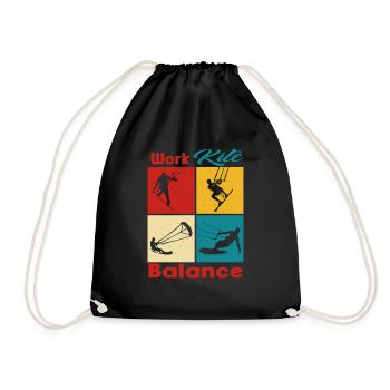 Équilibre du cerf-volant de travail. Style de vie Vintage Design, Travail - Sac de sport léger - noir - Devant