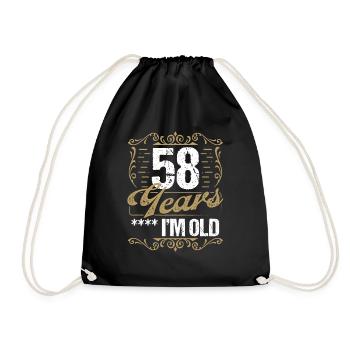 58 Year Old Sarcasm Im Old Vintage Humor Idea58 Ye - Turnbeutel - Schwarz - Vorne