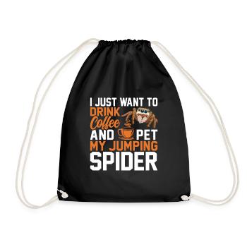 Coffeeholic Exotic Pet Collection Springende Spinn - Turnbeutel - Schwarz - Vorne