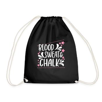 Sueur de sang et craie - Idée cadeau de gymnaste fière - Sac de sport léger - noir - Devant
