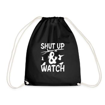 Ornithologue - Tais-toi et observe les oiseaux - Sac de sport léger - noir - Devant