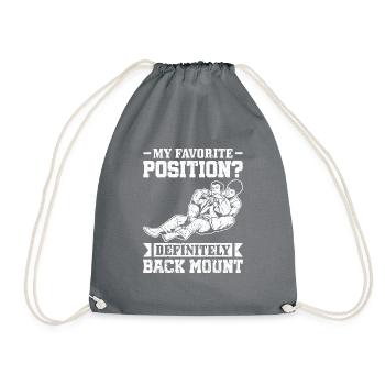 BJJ Brazilian Jiu-Jitsu - Drawstring Bag - grey - Front