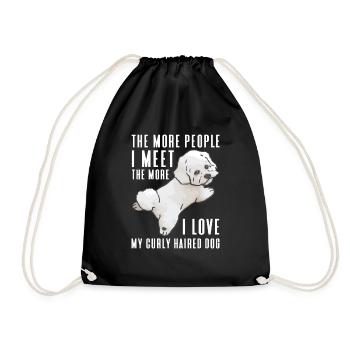 Bichon Frisé Owner Dogs Gift - Drawstring Bag - black - Front