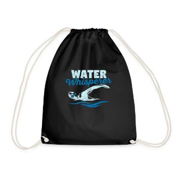 Lustiges Schwimmen Liebhaber See Meer Ozean - Turnbeutel - Schwarz - Vorne