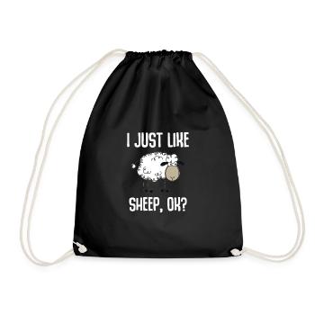 I just like sheep, ok? - Turnbeutel - Schwarz - Vorne