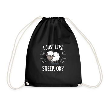 I just like sheep, ok? - Turnbeutel - Schwarz - Vorne