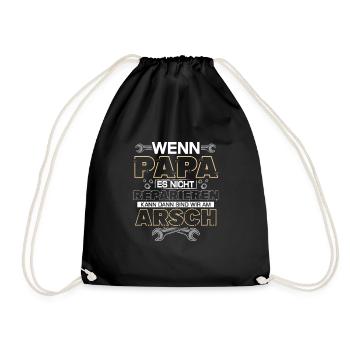 Wenn Papa es nicht Reparieren kann - Turnbeutel - Schwarz - Vorne