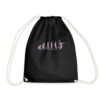 Badminton Evolution Geschenk - Turnbeutel - Schwarz - Vorne