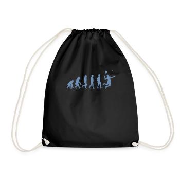Badminton Evolution Geschenk - Turnbeutel - Schwarz - Vorne