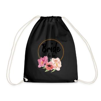 Bride to be to the wedding bridal shower - Drawstring Bag - black - Front