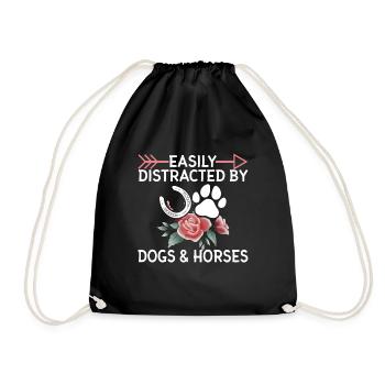 Facile de chiens et de chevaux femmes et filles - Sac de sport léger - noir - Devant