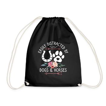 Facile de chiens et de chevaux femmes et filles - Sac de sport léger - noir - Devant