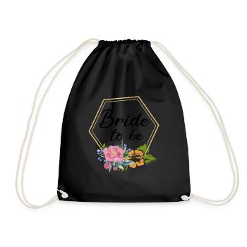 Bride to be to the wedding bridal shower - Drawstring Bag - black - Front