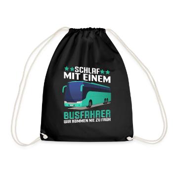 Bus Schlaf mit einem Busfahrer - Turnbeutel - Schwarz - Vorne