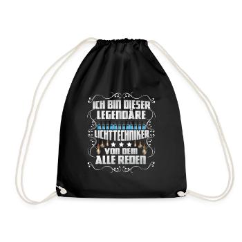 Lichtdesigner Ich bin der legendäre Lichttechniker - Turnbeutel - Schwarz - Vorne