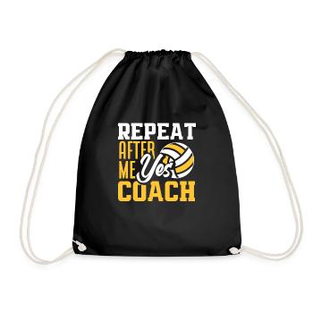 Lustiges Volleyball Trainer Geschenk - Turnbeutel - Schwarz - Vorne