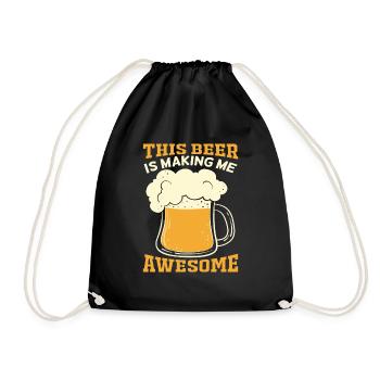 Beer Bier Trinken Lustiges Saufen Design - Turnbeutel - Schwarz - Vorne