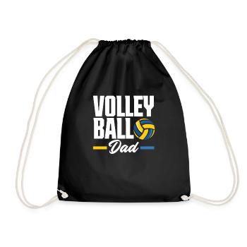 Funny volleyball dad gift - Drawstring Bag - black - Front