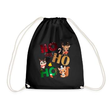 Ho Ho Ho - Drawstring Bag - black - Front