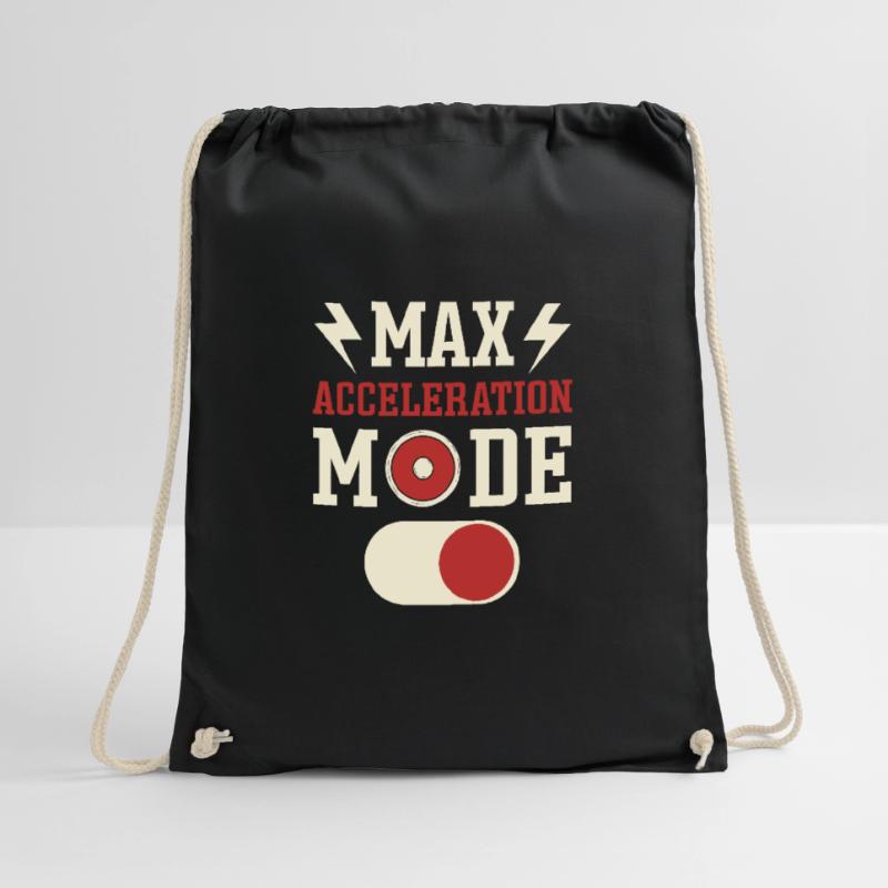 Max Acceleration Mode On. discus thrower. Drawstring Bag
