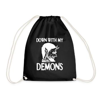 Down With My Demons Vintage Funny Halloween Demon - Turnbeutel - Schwarz - Vorne