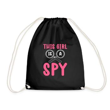 Cette fille est une espionne. Détective privé. - Sac de sport léger - noir - Devant