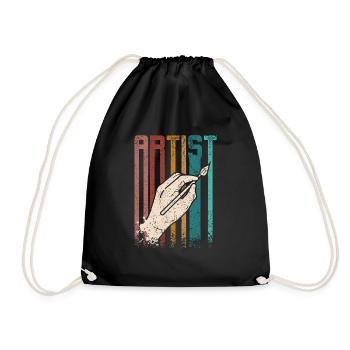 Retro Vintage Painter Arist - Drawstring Bag - black - Front