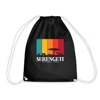 Serengeti Nationalpark Souvenir Big Five Safari Af - Turnbeutel - Schwarz - Vorne