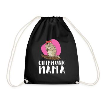 Streifenhörnchen Chipmunk Nagetier Geschenk - Turnbeutel - Schwarz - Vorne
